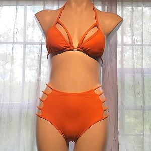 High-waisted Bikini Orange
